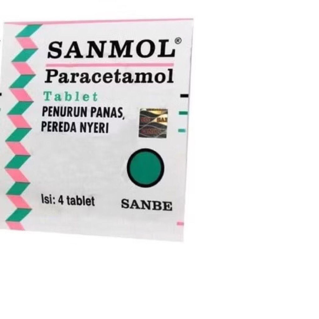 sanmol strip 4 tablet obat panas demam