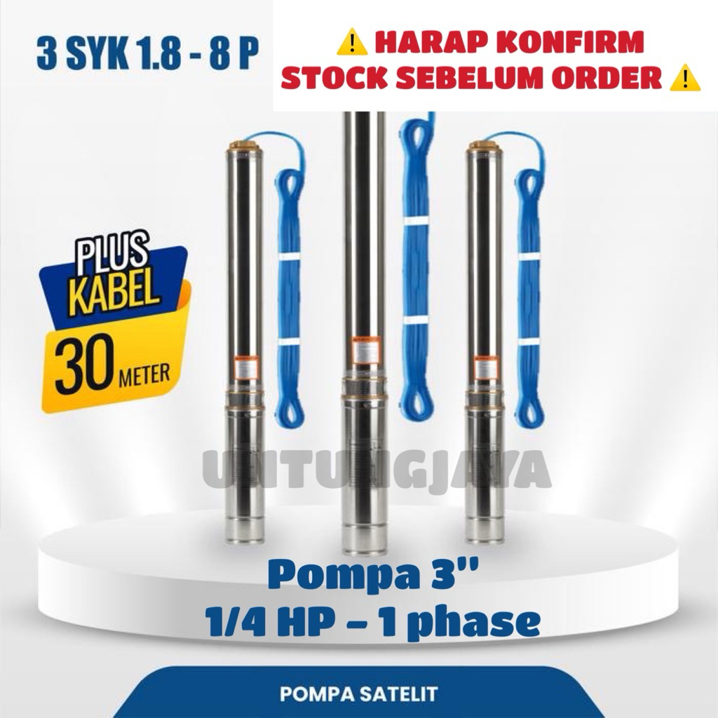 POMPA SUBMERSIBLE YORK 3 SYK 1,8-8 1 PHASE 1/4 HP // POMPA CELUP YORK 3SYK 1,8-8 1PHASE 1/4 HP // PO