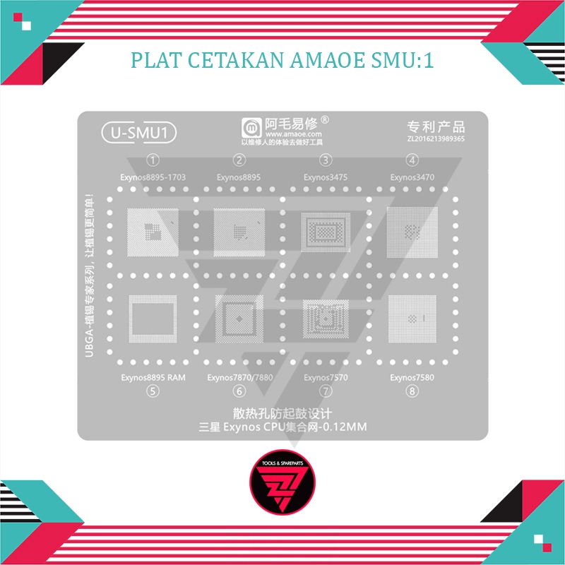 Plat Cetakan Amaoe SMU:1 Plat Cetakan Exynos8895-1703 / Exynos8895 /Exynos3475/Exynos3470/Exynos8895