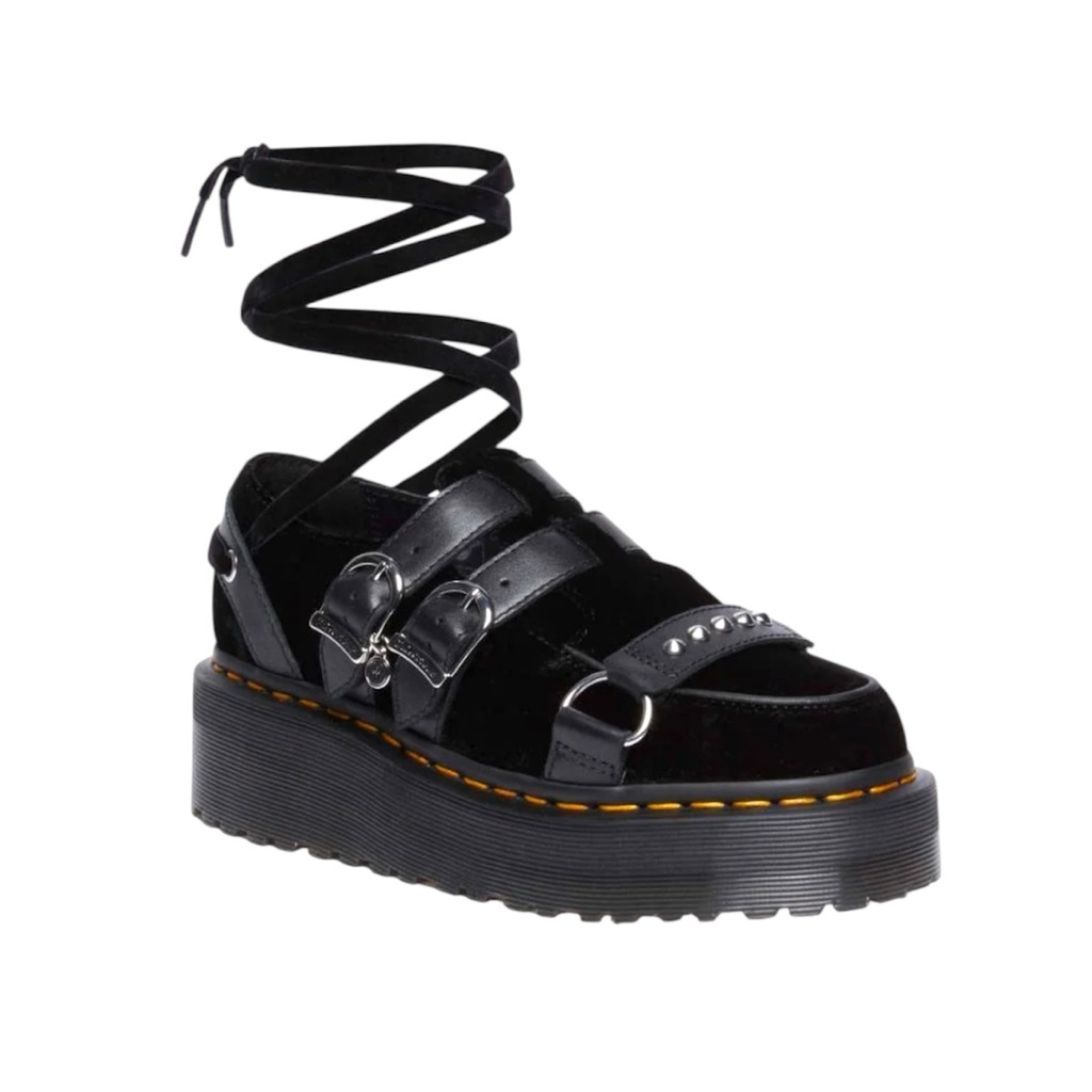 Dr martens X Wednesday Ramsey Quad Black Wanama wanita docmart