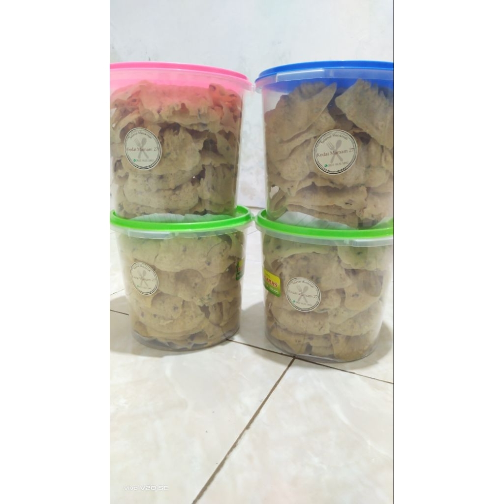 Peyek rebon kemasan toples 5 liter