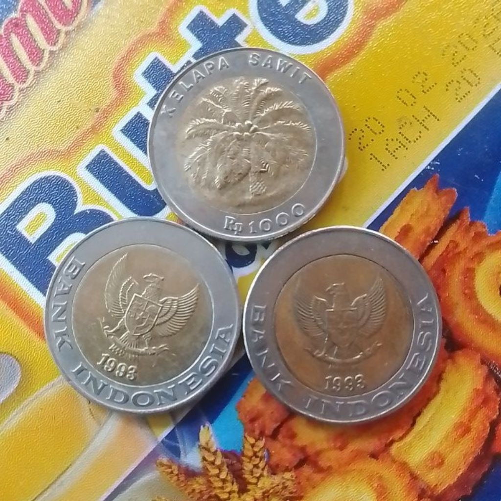 UANG KUNO 1000 RUPIAH KELAPA SAWIT ASLI TAHUN 1993