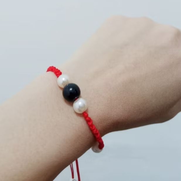 gelang tangan tali merah cina adjustable gelang mote batu