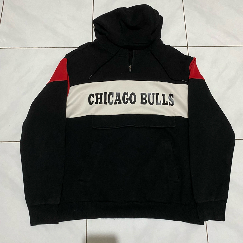 NBA Chicago Bulls Black & Red Hoodie Jacket