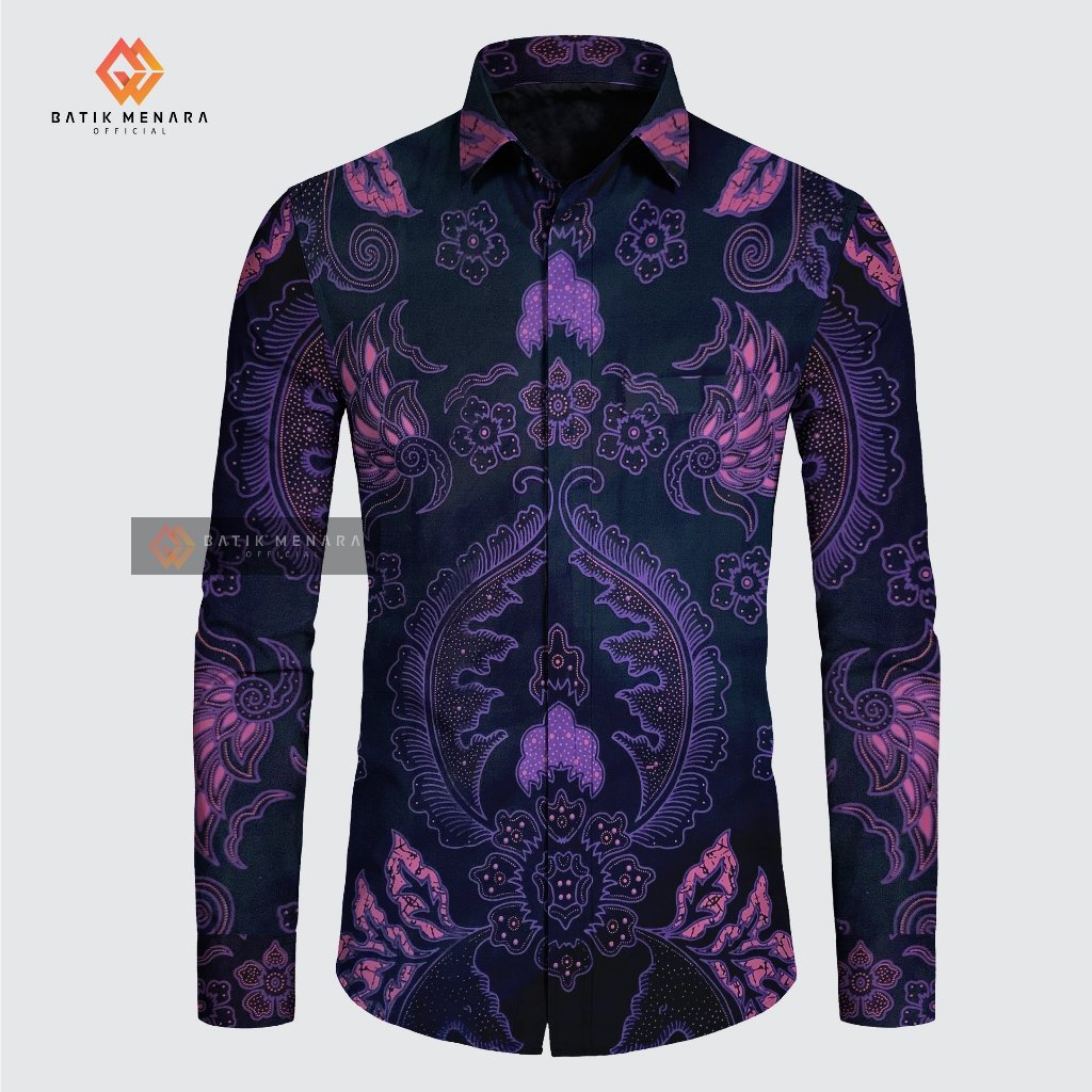 Kemeja Batik varian Niscala Hitam Pink | Batik Premium | Batik Murah | Batik Kemeja Modern