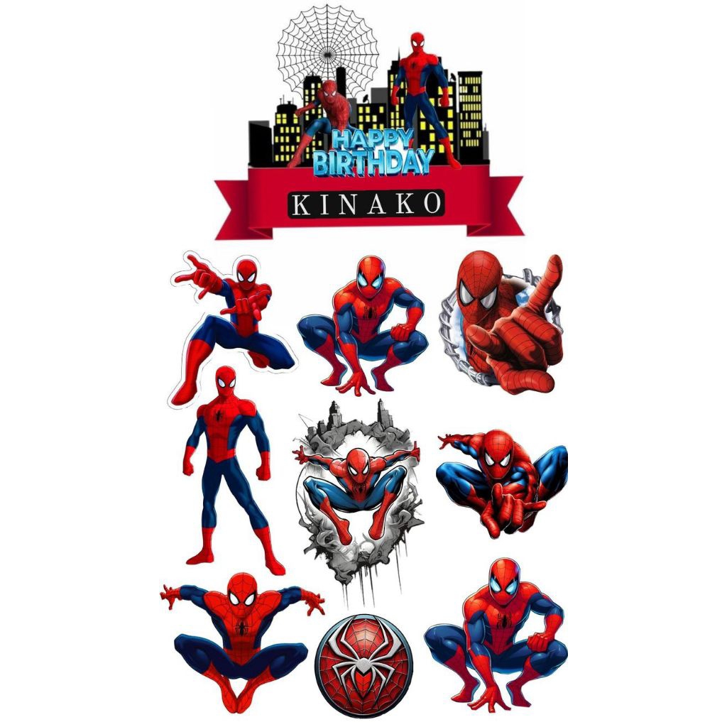 1 set cake toppers spiderman/cake toppers spiderman ultah /cake toppers spiderman custom