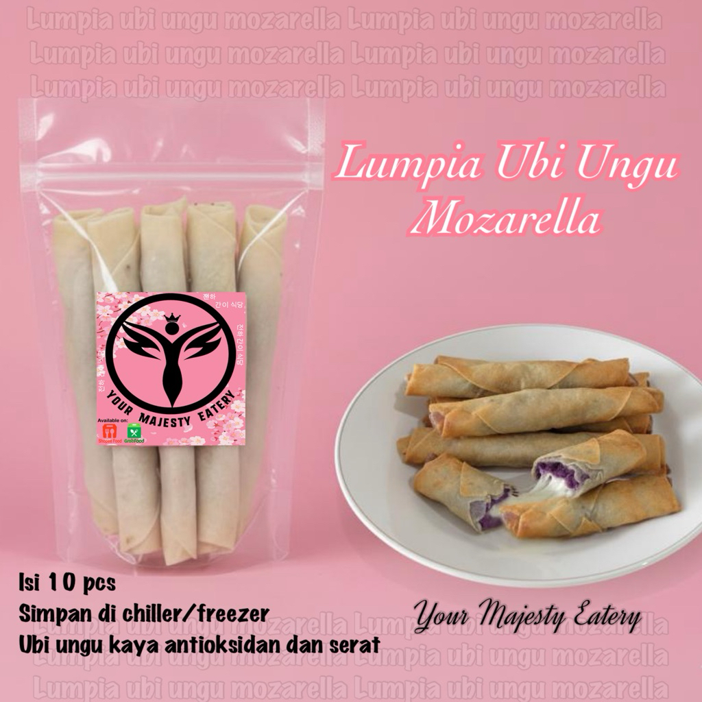 Lumpia ubi ungu mozarella isi 10 pcs kemasan vakum