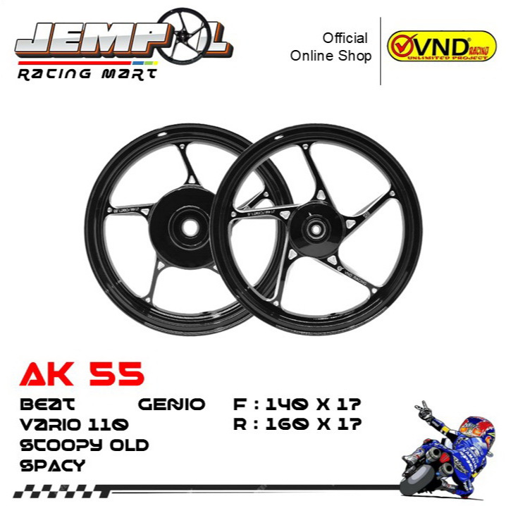 VND Velg Tipe AK 55 Model Enkei X1R Taka 140x160 * 17 - Beat/ Vario 110/ Scoopy Old/ Spacy/ Genio