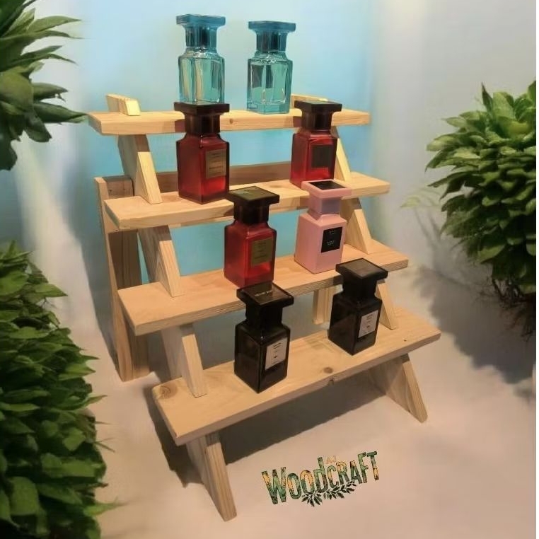 Rak Kayu Susun Rak Display Produk Aksesoris Rak Bongkar Pasang Minimalis