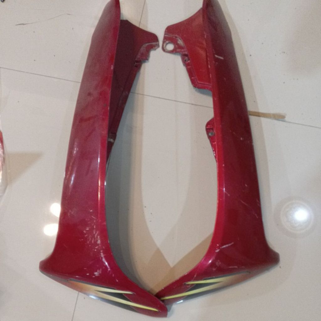 sayap tebeng legshield ORIGINAL Sanex model Supra x merah old lama 100cc 100