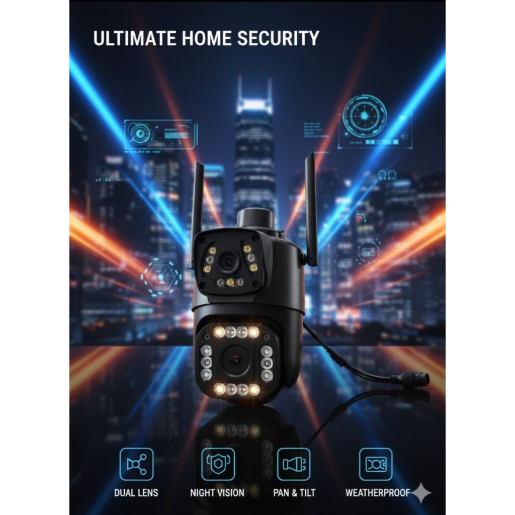 Cctv Kamera Outdoor V380 pro/Icsee Dual lensa