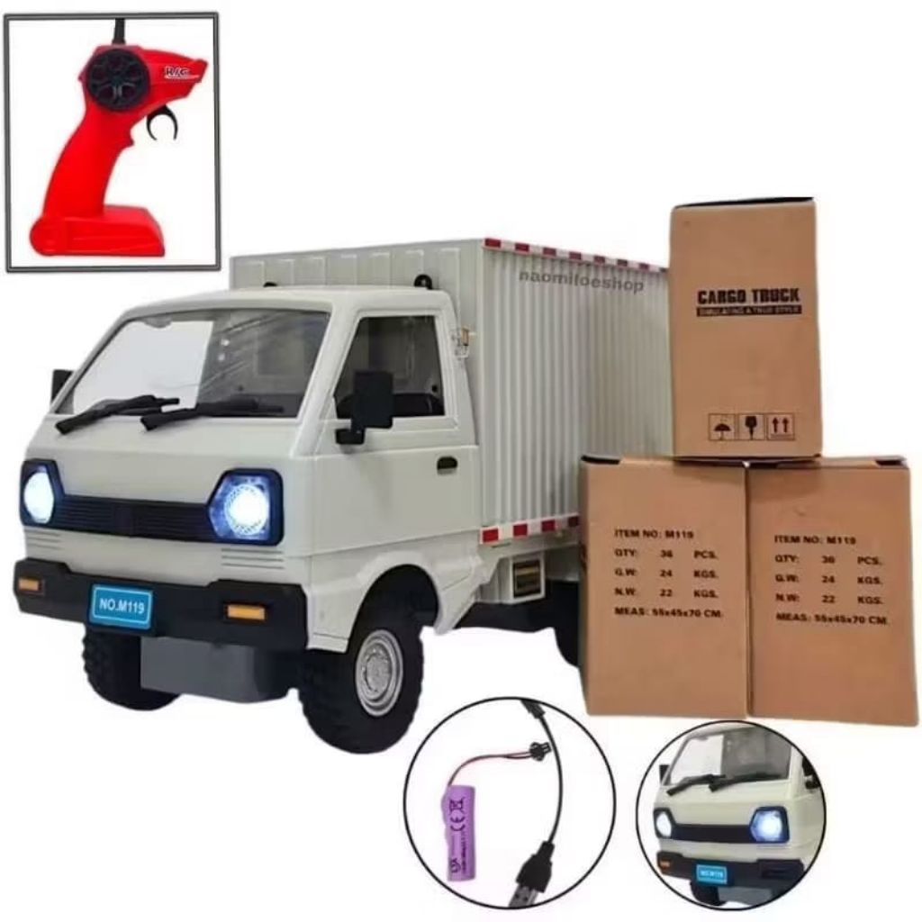 RAMEO 285 mainan anak mobil RC truk box kargo remote control cargo