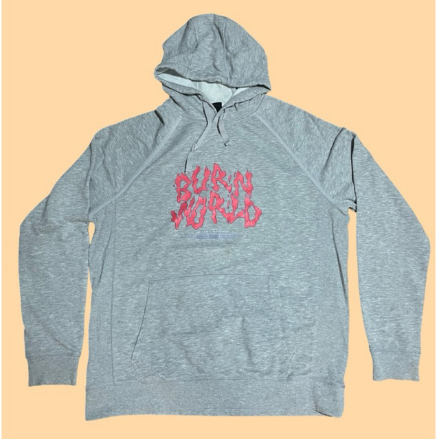 Jaket hoodie abu abu second