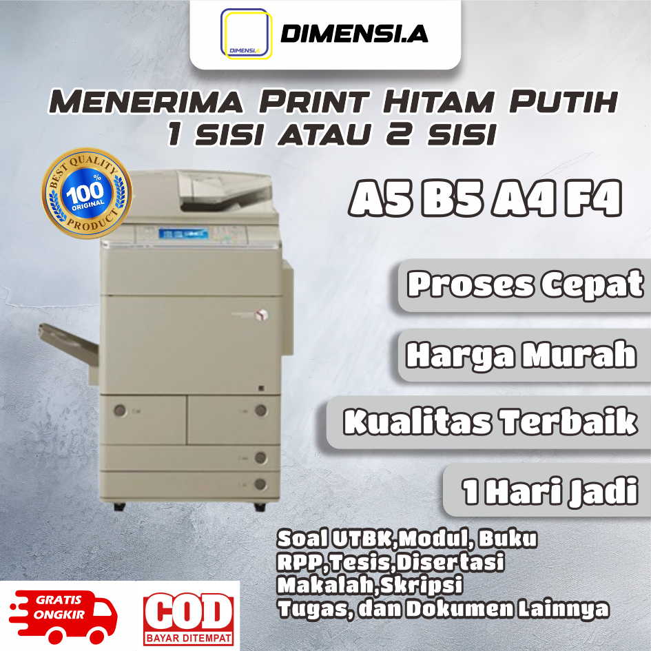JASA CETAK PRINT COPY (CETAK HITAM PUTIH) A5 B5 A4 F4