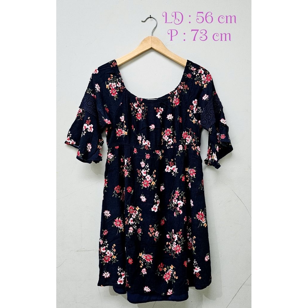Preloved atasan blouse kemeja top tunik dress baby doll sabrina wanita