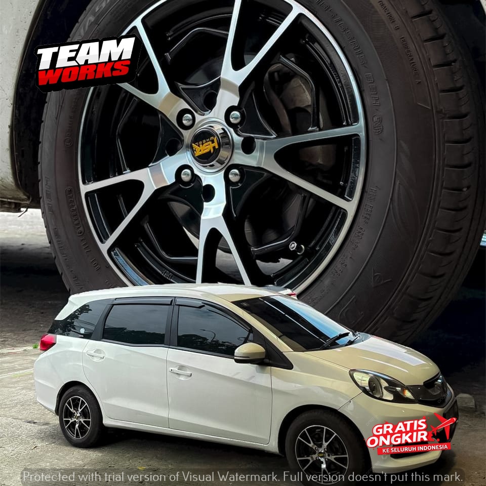 VELG MOBIL RACING RING 15 LEBAR 65 ET42 COCOK BUAT MOBILIO AVANZA YARIZ PELEK RING 15 RADIAN BLACK