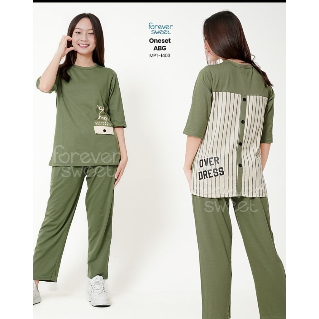 One set remaja Tanggung Kaos Forever sweet