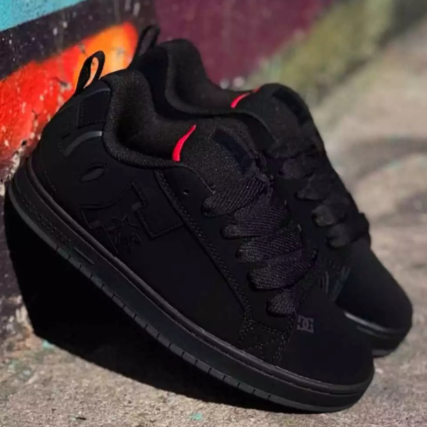 Promo Sepatu Dc Court Graffik Full Black Hitam Original