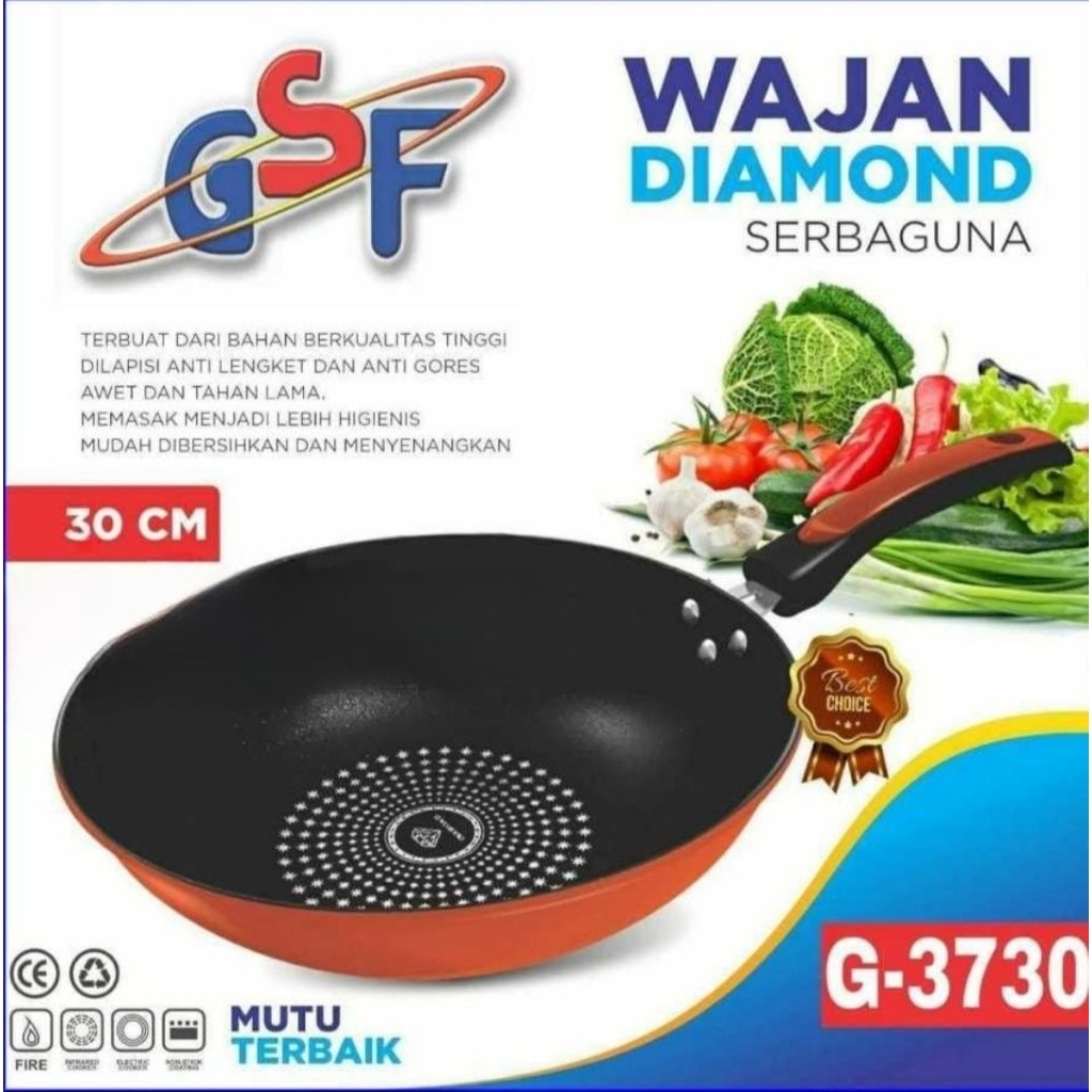 Wajan GSF Antilengket 3730/ Wajan/ Wajan GSF/ Wajan Anti Lengket/ Wajan Murah/ Wajan Anti Lengket Mu