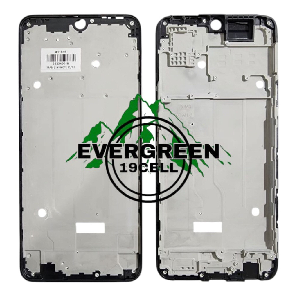FRAME LCD INFINIK NOTE 11 / NOTE 12 / NOTE 11 NFC X663 ( hitam ) DUDUKAN TATAKAN TULANG TENGAH LCD I
