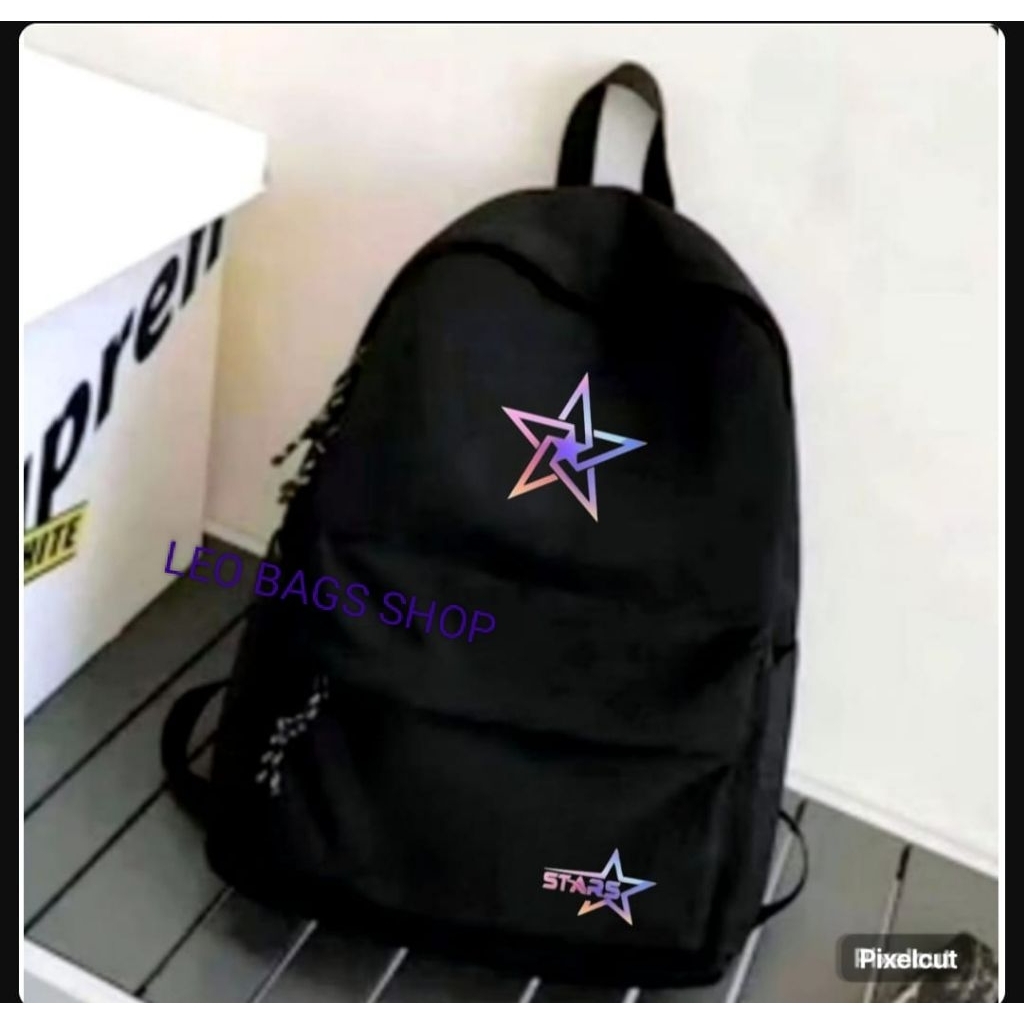 LEO BAGS SHOP best seller tas punggung distro pria dan wanita (STARLIGHT MEMBER) tas punggung simple