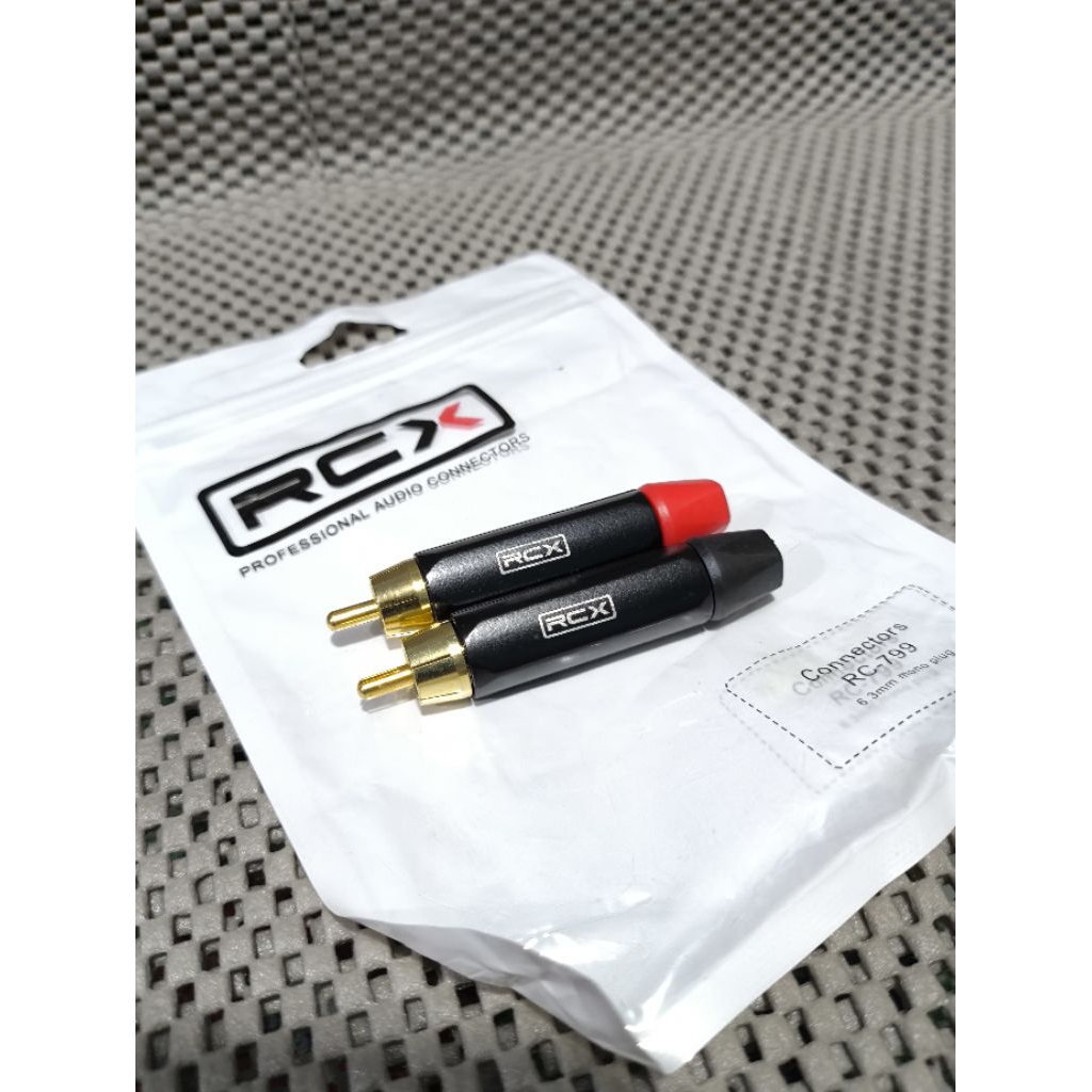 Jack RCA RCX Jeck Jek Audio RCA Male RCX Pin Kuningan 1 Set 2pcs Jack Rca Bagus Jack rca merah hitam