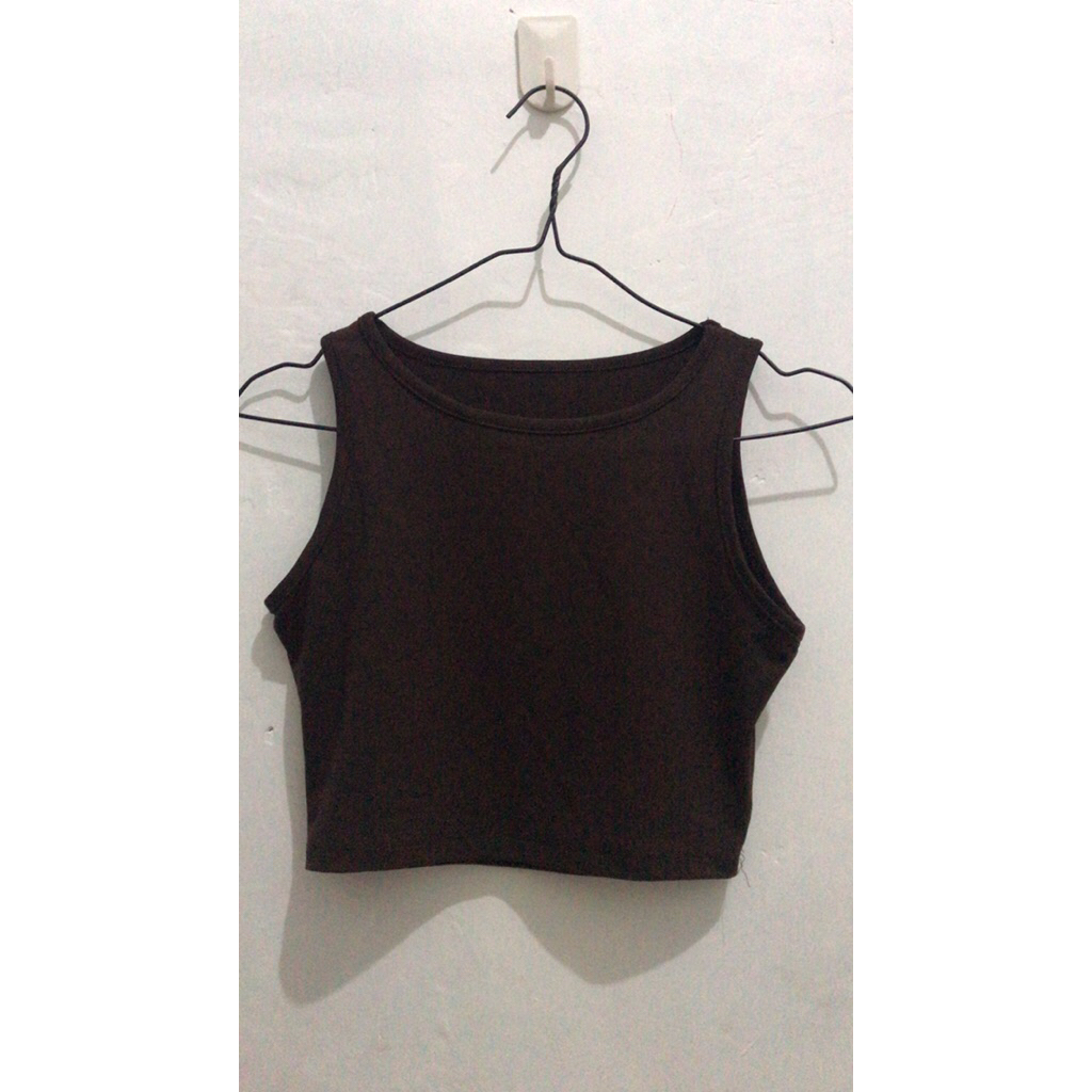 tanktop coklat crop