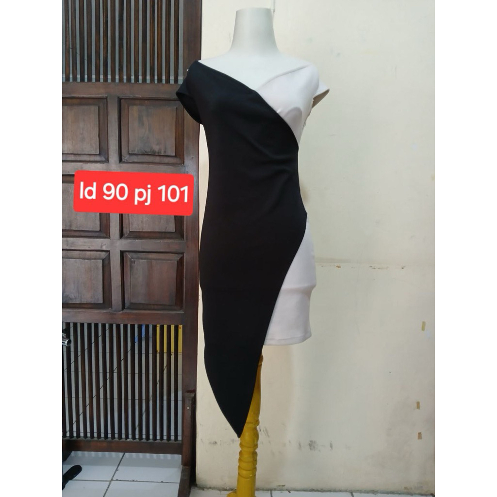 midi dress two tone