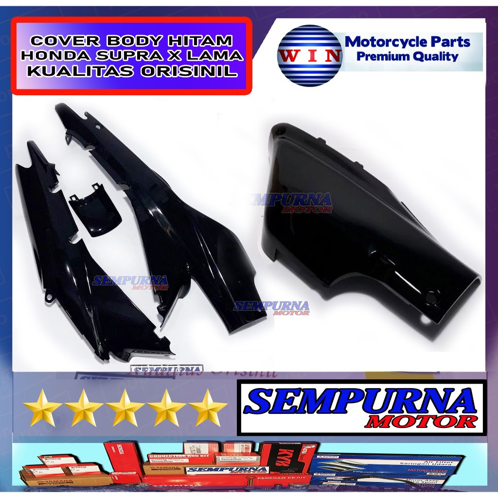 Merek Win Kualitas Original Cover Body Tutup Aki Supra X Lama Supra Fit Lama Hitam