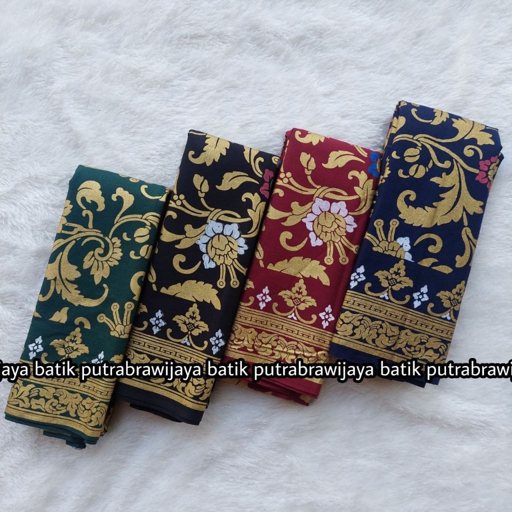 Kain Batik Printing Prada Emas Bahan Katun Seragam Bridesmaid Tradisional Kamen Bali