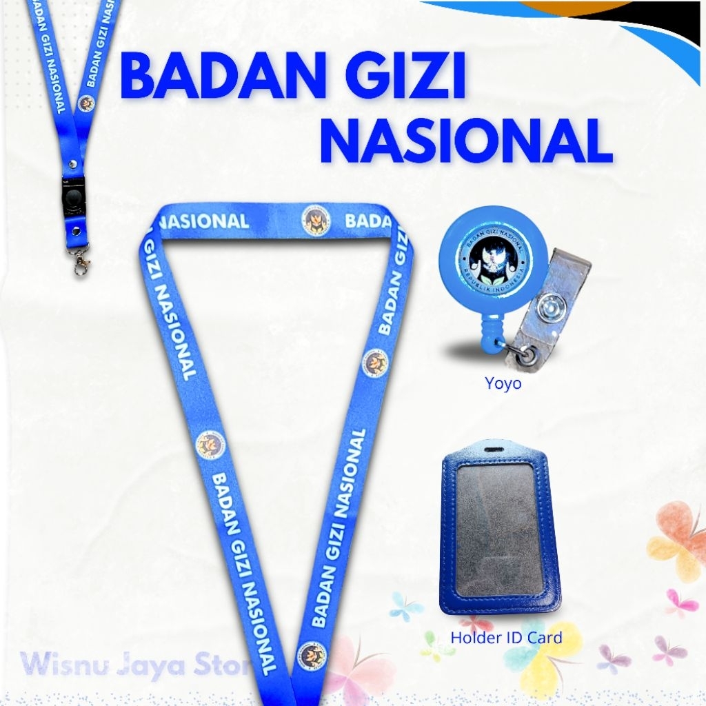 LANYARD TALI ID CARD BADAN GIZI NASIONAL  |  Badan Gizi Nasional Biru Muda  |  LANYARD BGN  |  Tali 