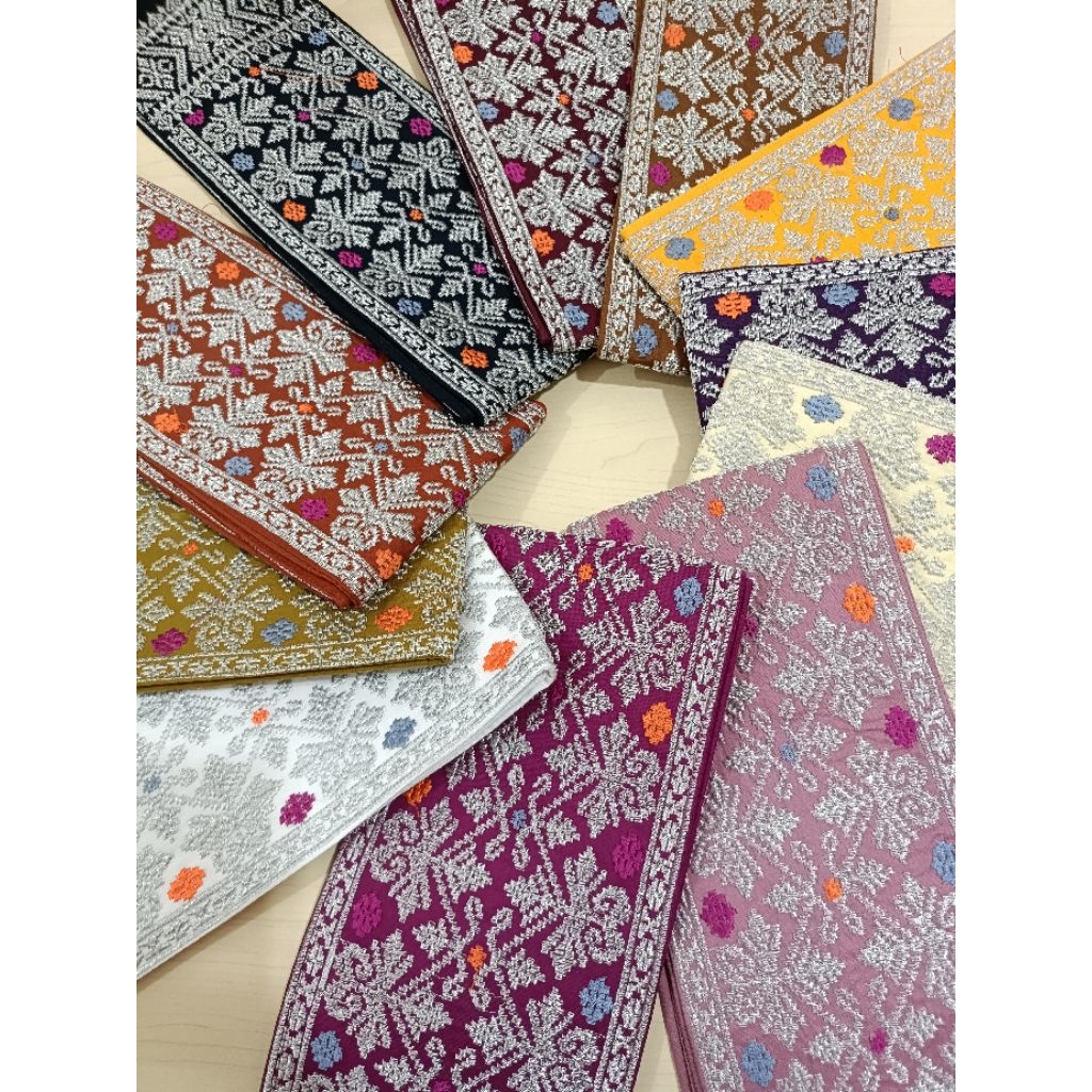 obi songket bordir/selendang songket lebar/premium