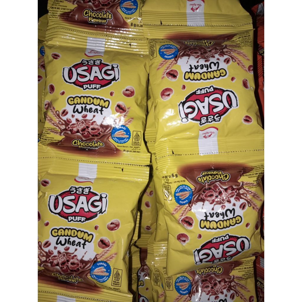 USAGI PUFF COKLAT 8 GR ( ISI 10 PCS )