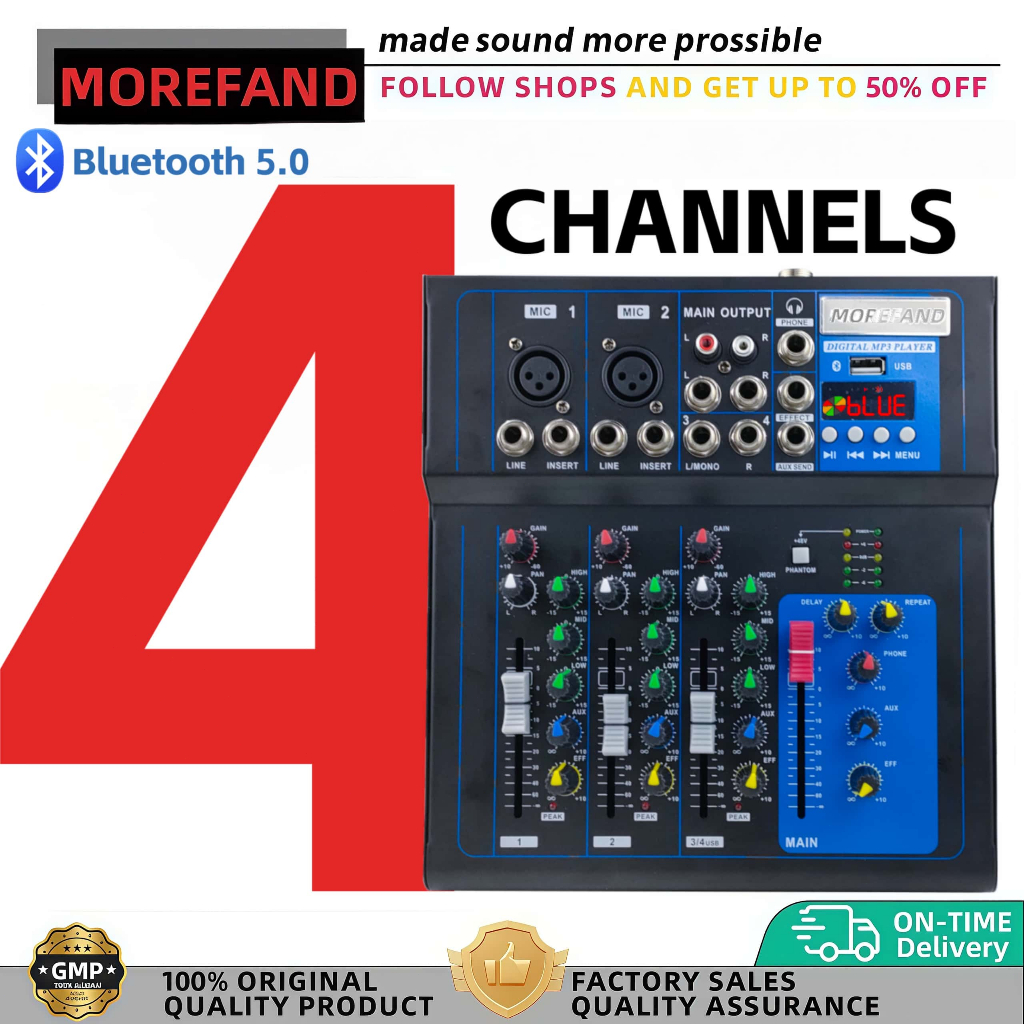 MOREFAND/AUDIO MIXER profesional 7/4-channel MG4/7BT Penguat sinyal USB Penguat KTV Penguat kinerja 