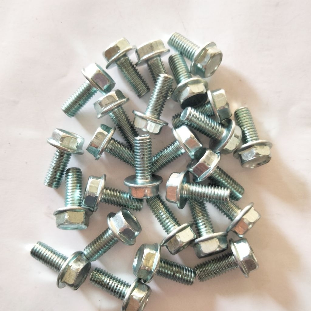 BAUT FLANGE BOLT M6X15 KUNCI ( T10 ) PUTIH