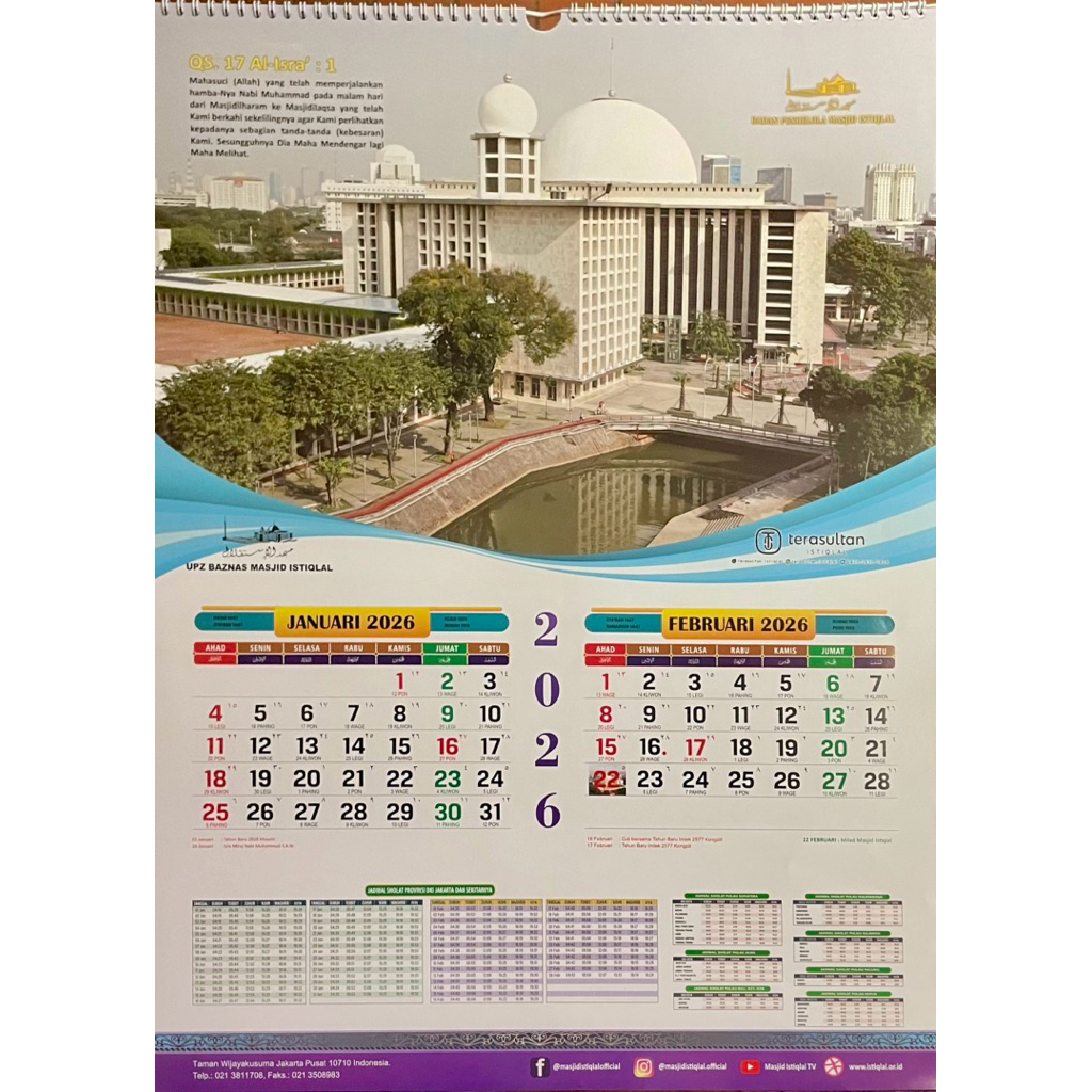 Kalender Masjid Istiqlal Tahun 2026