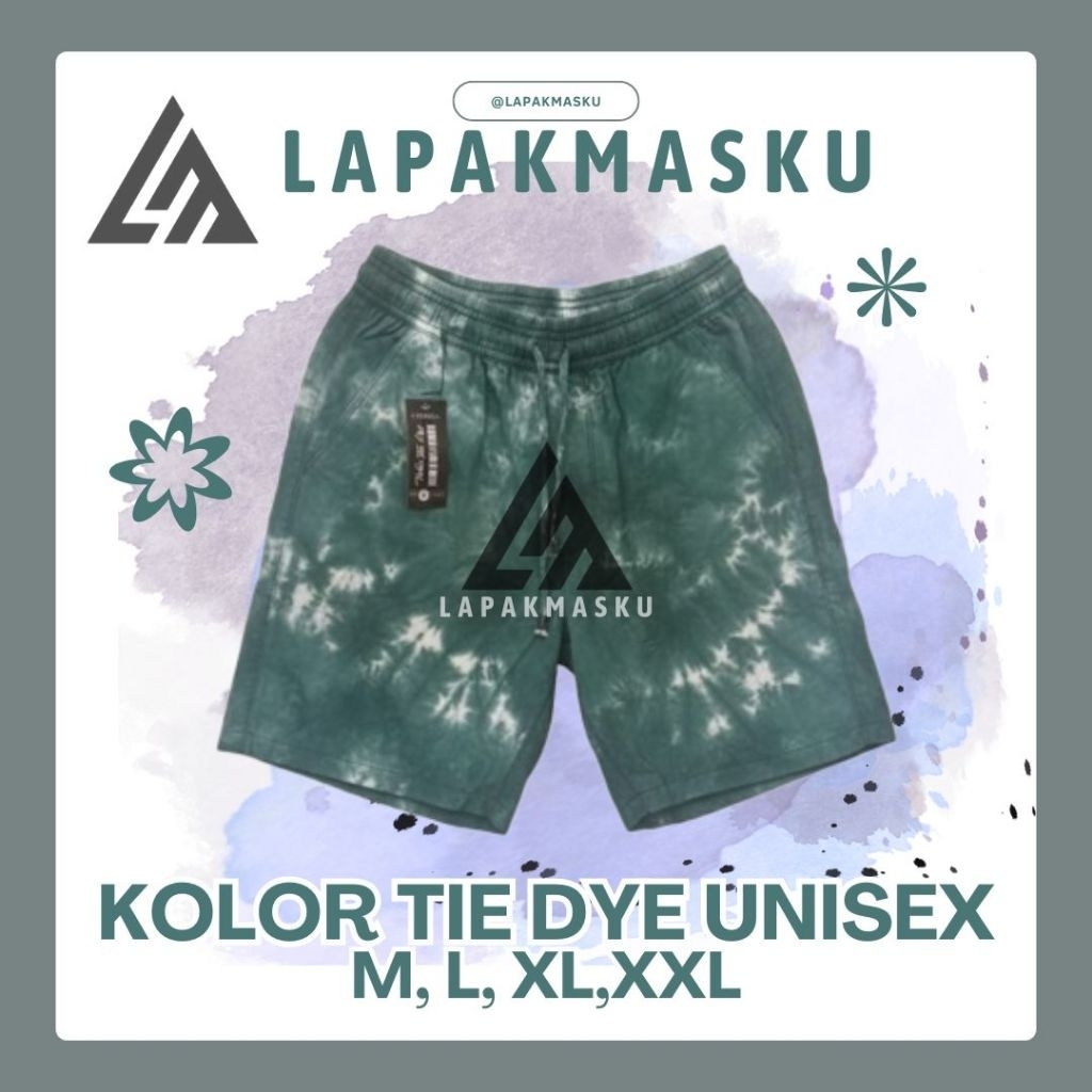 CELANA KOLOR UNISEX TIE DYE CELANA PENDEK PRIA WANITA CELANA OLAHRAGA