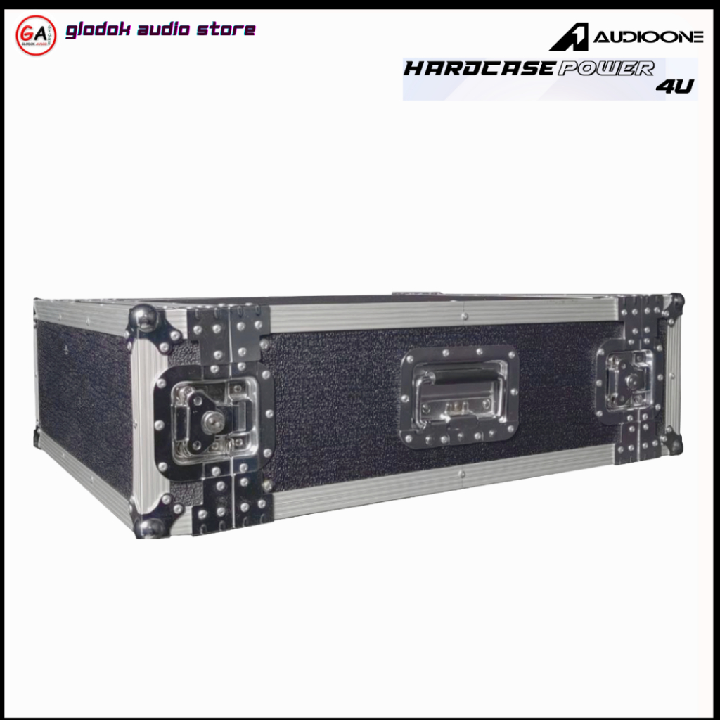 Box Hardcase Power Amplifier Ukuran 4U List Putih  Speaker Aksesoris Kabel Sound System | GA