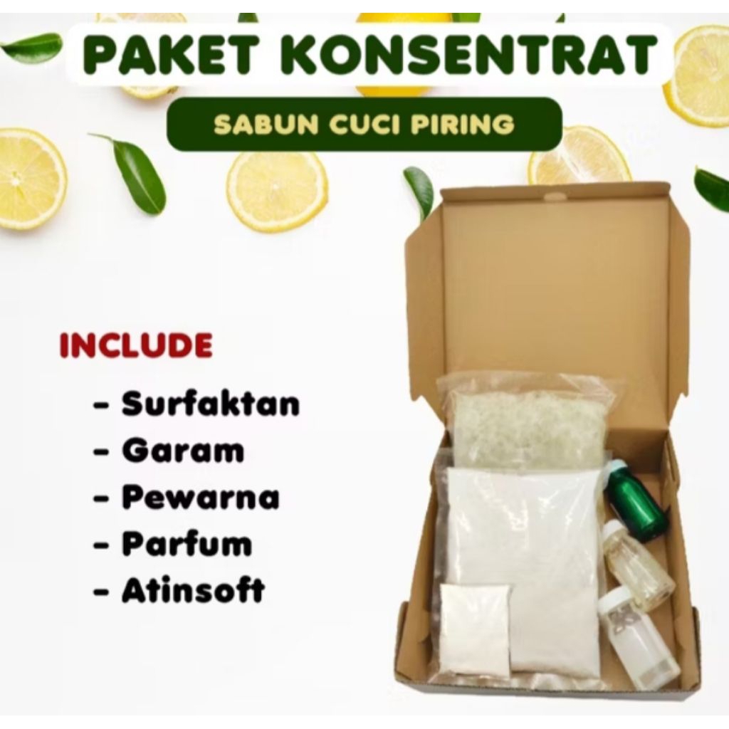 PAKET KONSENTRAT SABUN CUCI PIRING Bahan Baku Sabun Paket Sabun Cuci Piring Cair PREMIUM BUSA KESAT 