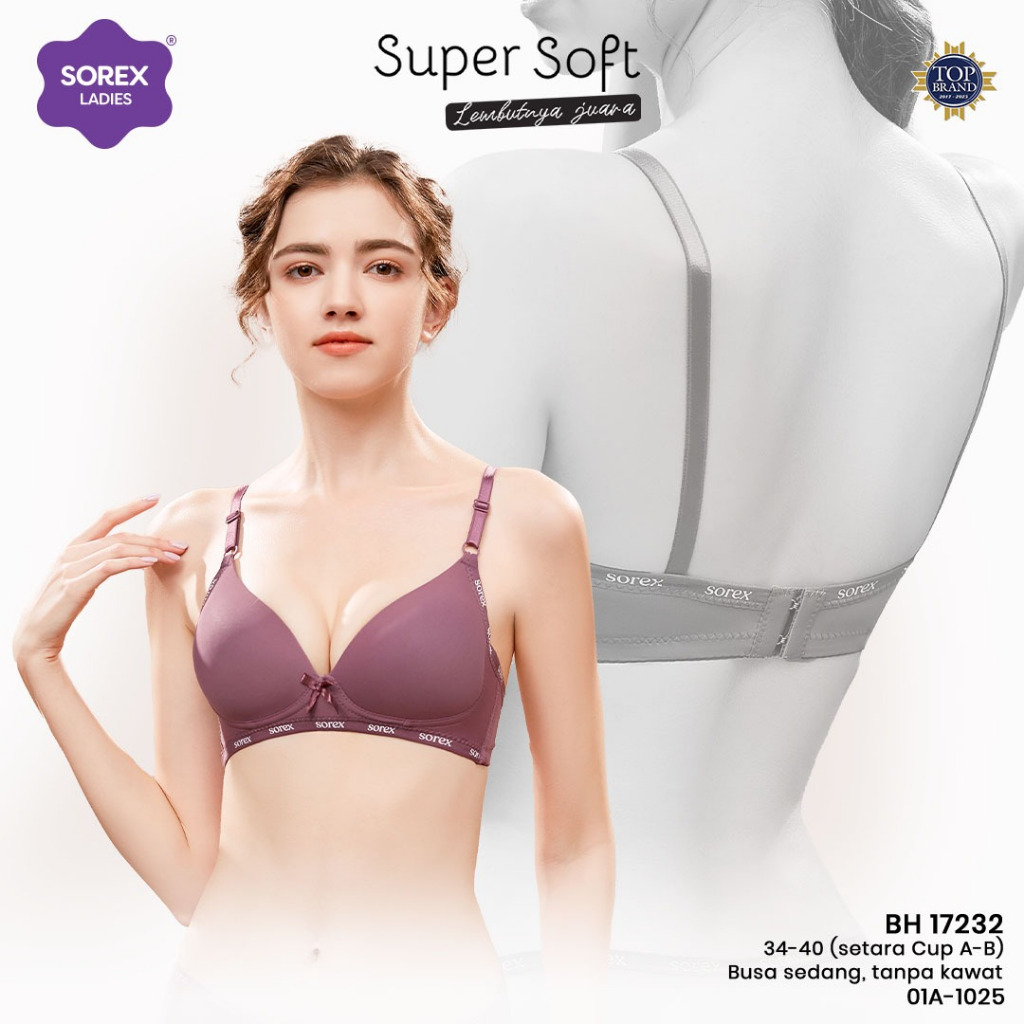 Sorex Bra Busa Tanpa Kawat Kait 2 Setara Cup B BH Harian Casual Style Bra 17232