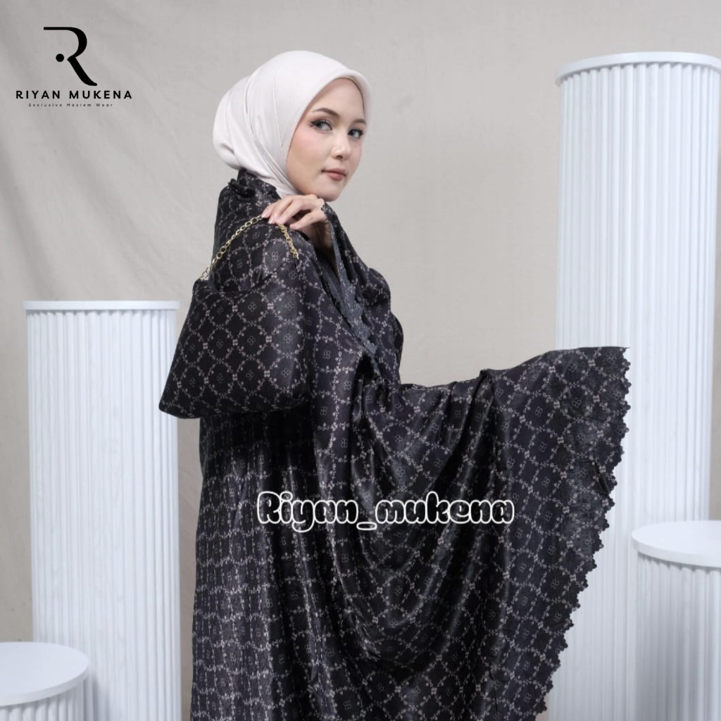 Mukena Santorini Silky Dewasa Jumbo 2in 1 Luser Cut | By Riyan Mukena