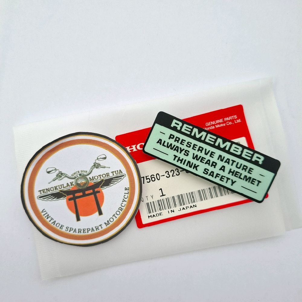 stiker peringatan tangki ori original japan s90 s90z benly cb125 cb100 cg110 cg125  cb cg 110 100 12