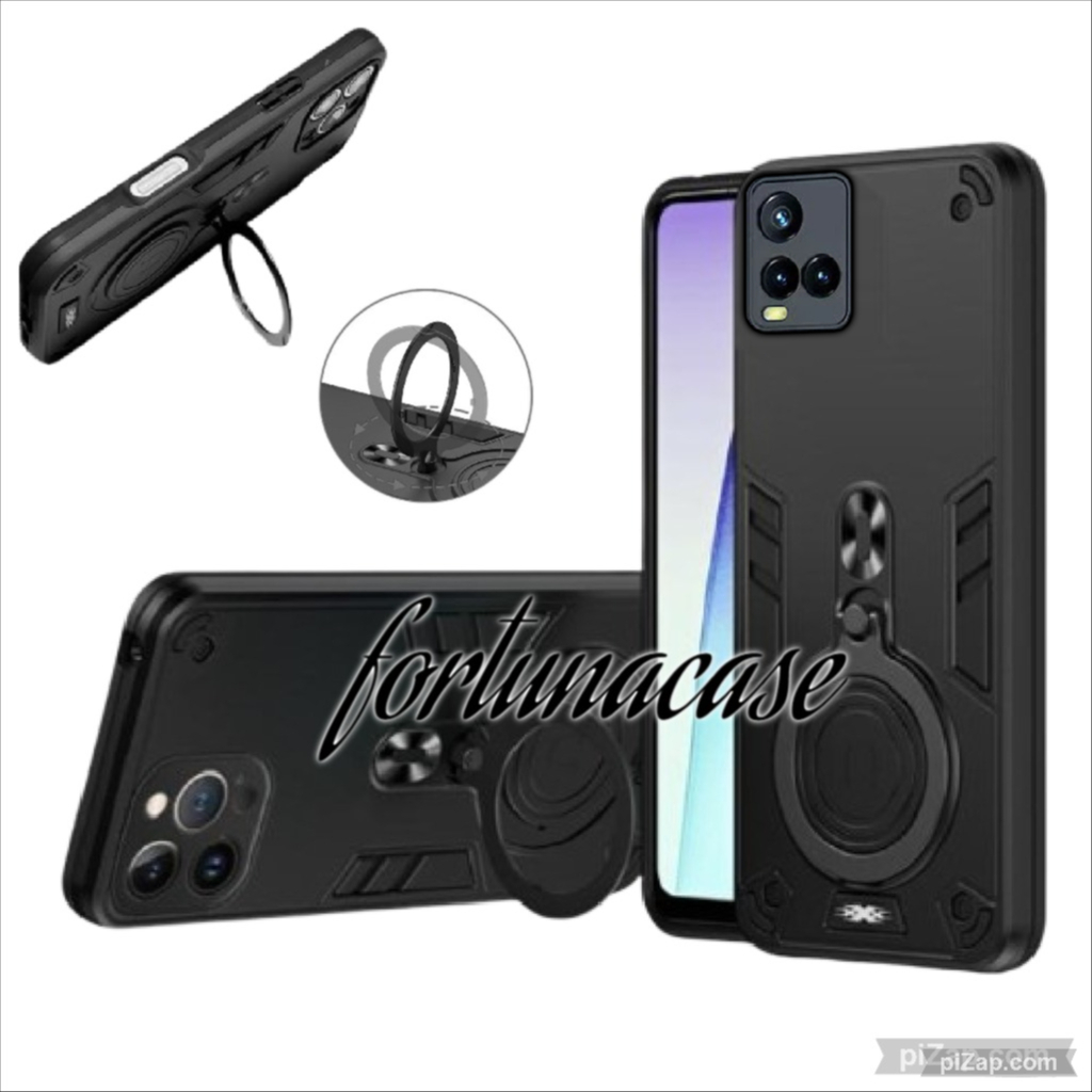 CASING HP UNTUK VIVO Y21 VIVO Y21S CASE ROBOT RING PROTEKSI CAMERA CASING STANDING NEW COVER