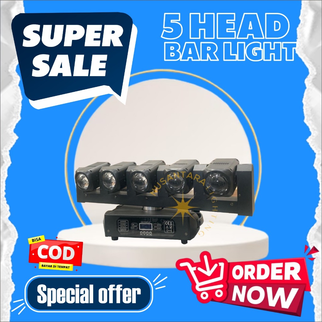 Lampu sorot 5 Head Bar Light / Panggung / lampu sorot