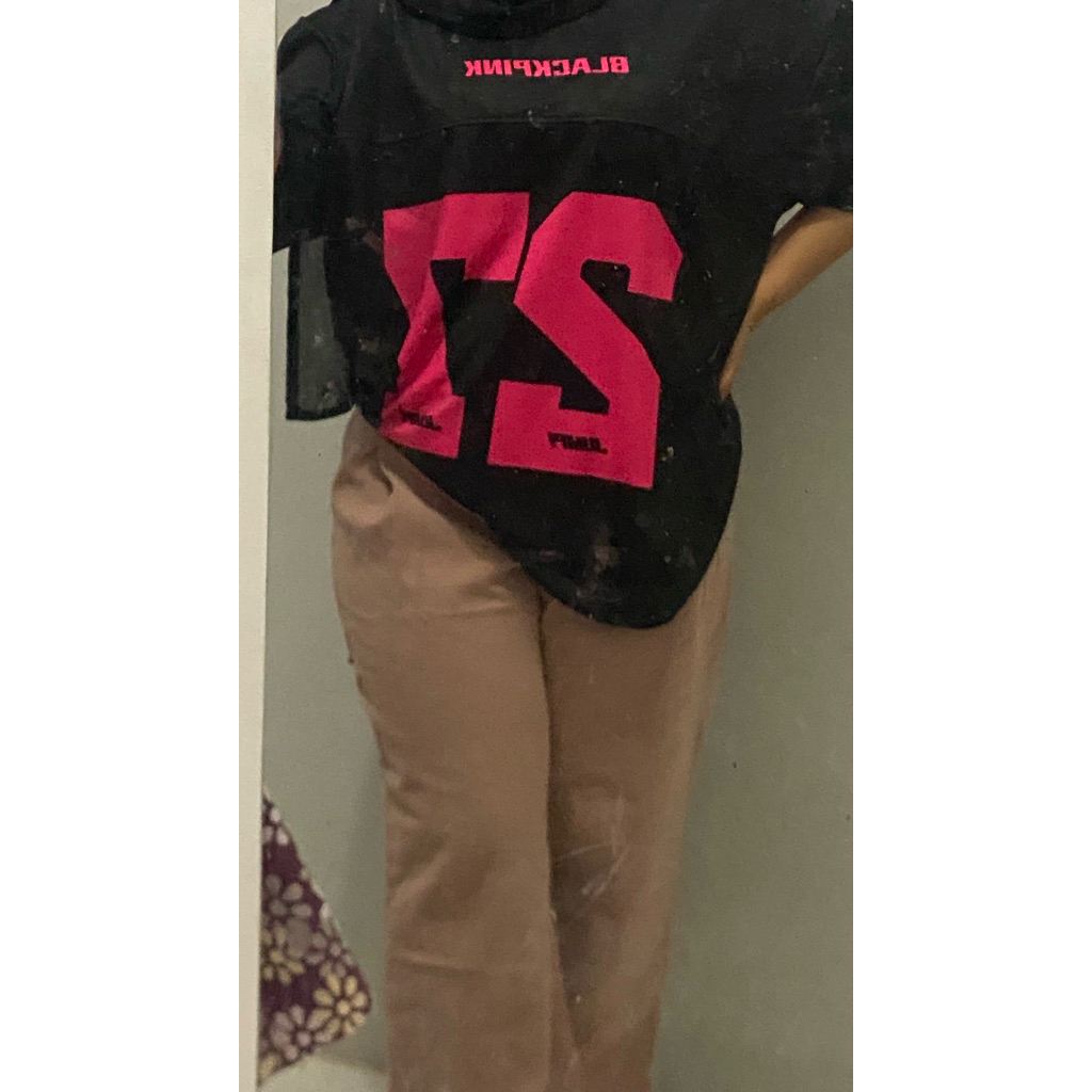 baggy/boyfriend jeans wanita soft pink