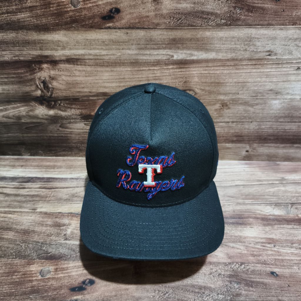 topi Aframe new era texas Ranger logo black
