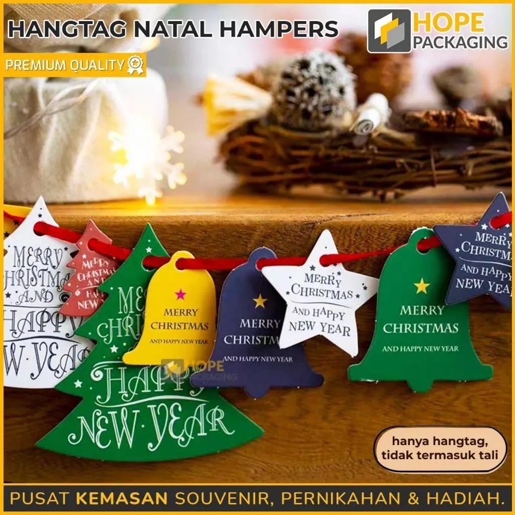 Hangtag Natal Hampers Premium / Peniti Bohlam Emas Premium 2.54cm (20pcs) /Sticker Natal Foil Emas /
