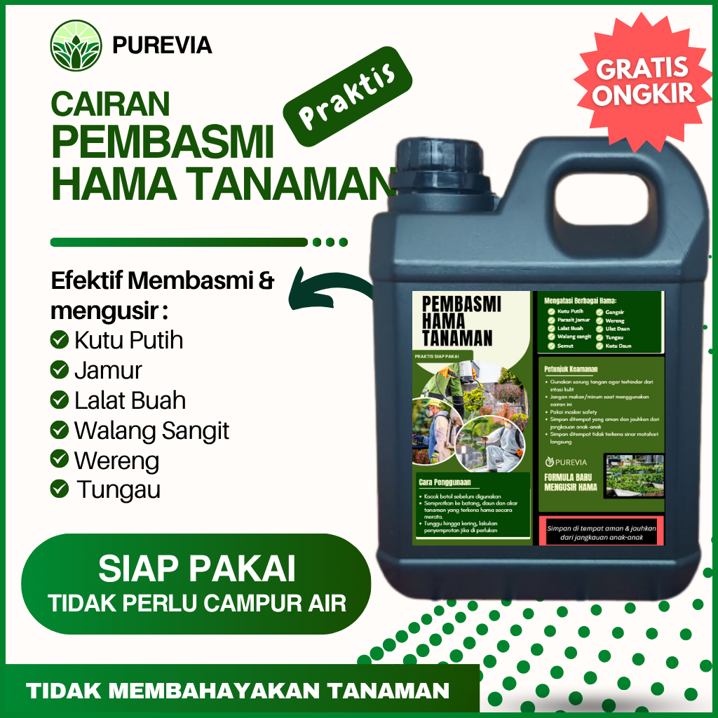 Terlaris 5 LITER Pembasmi Hama Tanaman Cabe Buah Sayuran Organik Cabai Hidoponik Kutu putih Gulma