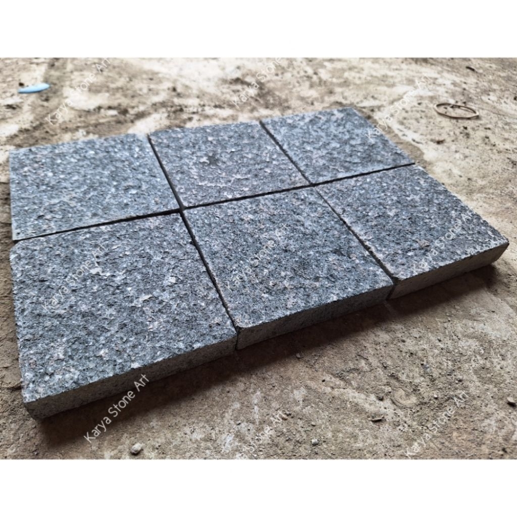 Batu Andesit Bakar 10x10cm | Andesut Hitam Bakar | Batu Granit Bakar