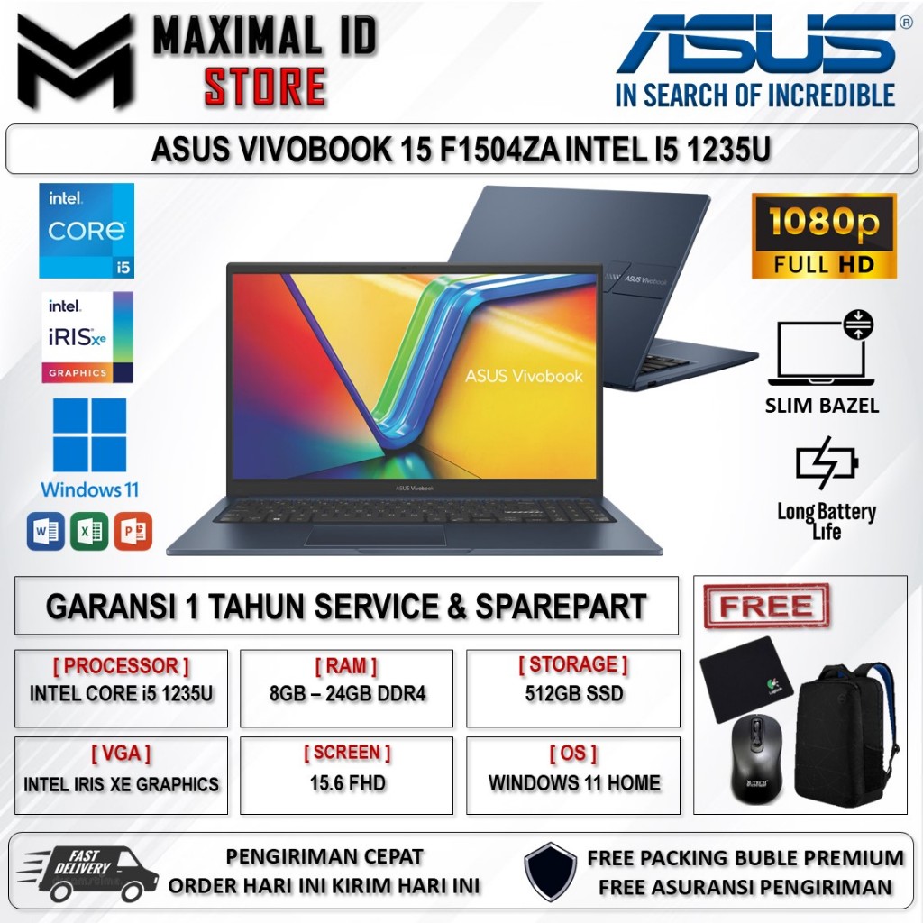Laptop Asus Vivobook 15 F1504ZA Intel Core I5 1235U 16GB 512GB 15.6inch Full HD Windows 11